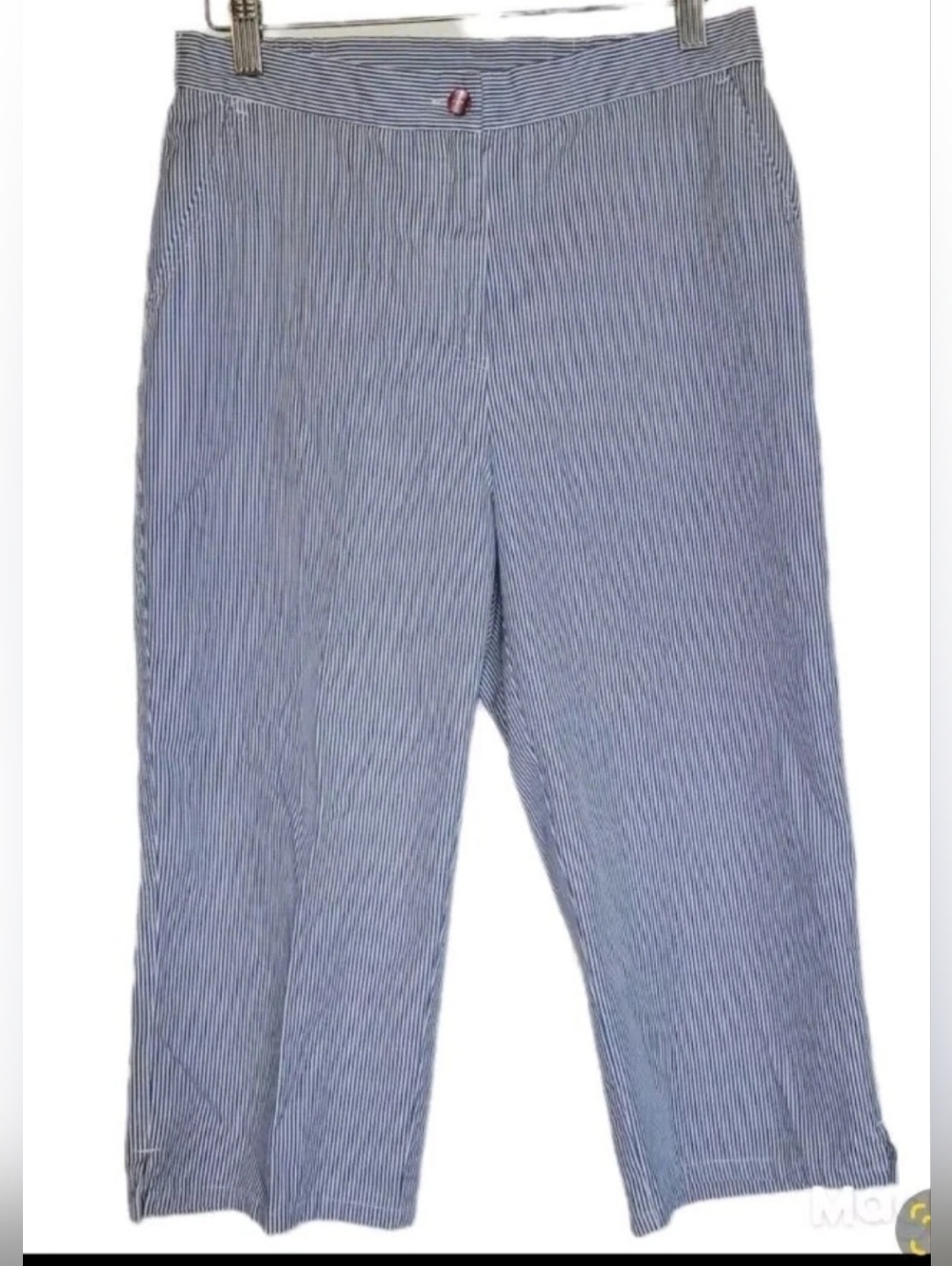 Koret Petite Blue Striped Chino Cropped Pants Size 8 Petite Clam Diggers